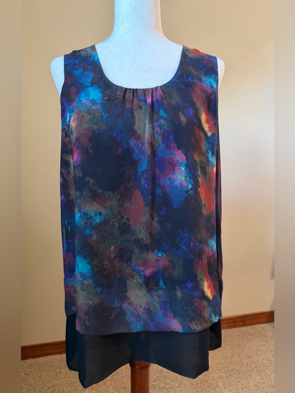 Simply Vera Vera Wang Multicolor Abstract Sleeveless Tunic Blouse